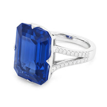 Afbeelding in Gallery-weergave laden, Natuurlijke Echte (Niet Labgekweekt) Edelsteen Ring Smaragd Blauwe Saffier Gespleten Schacht 5.50 Karaat Sieraden