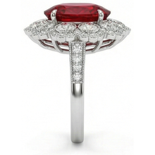Afbeelding in Gallery-weergave laden, Natuurlijke Robijn En Diamanten Trouwring Wit Goud 14K 4,50 Karaat