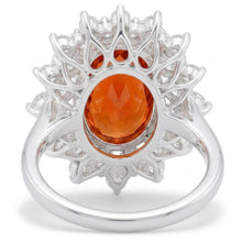 Afbeelding in Gallery-weergave laden, Natuurlijke mandarijn granaat met Natuurlijke echte diamanten ( niet in een laboratorium gekweekt ) Ring van 10,25 ct witgoud 14k