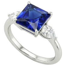 Afbeelding in Gallery-weergave laden, echte princess saffier 4karaat ring zijaanzicht