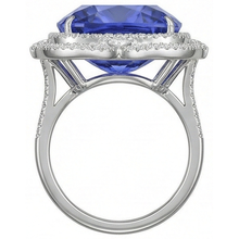Afbeelding in Gallery-weergave laden, Tanzaniet Met Natuurlijke uit de aarde gewonnen Diamanten 23.75 Ct Ring Witgoud 14K