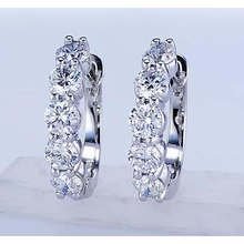 Afbeelding in Gallery-weergave laden, Oorbel Met Echt Diamanten Hoepels