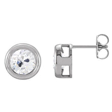 Afbeelding in Gallery-weergave laden, Oorknopjes Bezel Set Old Miner Echt Diamonds 3 Karaat Push Backs