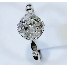 Afbeelding in Gallery-weergave laden, Oude Mijnwerker Solitaire Echt Diamanten Ring Verloving 2,50 Karaat Sieraden 14K