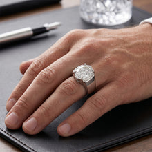 Afbeelding in Gallery-weergave laden, Ovaal Fijne Diamant Mannen Ring – 4 karaat in 14K Witgoud