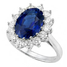 Afbeelding in Gallery-weergave laden, Ovaal Geslepen Blauwe Saffier Gekleurde Steen Ring in 14K