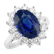 Afbeelding in Gallery-weergave laden, Ovaal Geslepen Blauwe Saffier Gekleurde Steen Ring in 14K