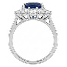 Afbeelding in Gallery-weergave laden, Ovaal Geslepen Blauwe Saffier Gekleurde Steen Ring in 14K