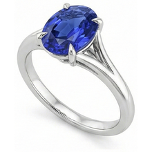 Afbeelding in Gallery-weergave laden, Ovaal Geslepen Saffier Verlovingsring