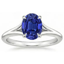 Afbeelding in Gallery-weergave laden, Ovaal Geslepen Saffier Verlovingsring