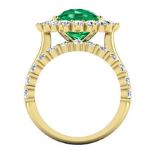 Afbeelding in Gallery-weergave laden, Ovaal Groen Smaragd Met Diamanten Ring Set