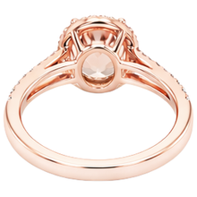Afbeelding in Gallery-weergave laden, Ovaal en rond geslepen 19,75 ct Morganite met Natuurlijke echte diamanten ( niet in een laboratorium gekweekt ) ring tweekleurig goud