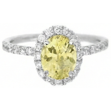 Afbeelding in Gallery-weergave laden, Ovaal & Rond Geslepen Gele Saffier Natuurlijke uit de aarde gewonnen Diamanten Ring 5 Karaat Witgoud 14K