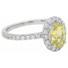 Afbeelding in Gallery-weergave laden, Ovaal & Rond Geslepen Gele Saffier Natuurlijke uit de aarde gewonnen Diamanten Ring 5 Karaat Witgoud 14K