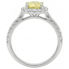 Afbeelding in Gallery-weergave laden, Ovaal & Rond Geslepen Gele Saffier Natuurlijke uit de aarde gewonnen Diamanten Ring 5 Karaat Witgoud 14K