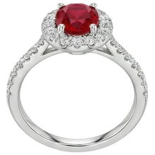 Afbeelding in Gallery-weergave laden, echte round robijn 4karaat ring close-up detail
