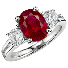 Afbeelding in Gallery-weergave laden, echte round robijn 1.80karaat ring vooraanzicht