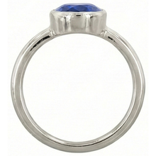 Afbeelding in Gallery-weergave laden, Ovaal geslepen saffier Solitaire Ring Bezel Set 2 karaats dames sieraden