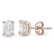 Afbeelding in Gallery-weergave laden, GIA-gecertificeerd Natuurlijke Diamanten Oorbel 4.00ct - 14K Roségoud
