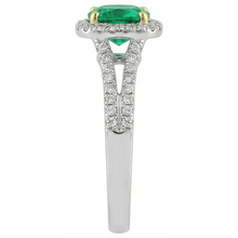 Afbeelding in Gallery-weergave laden, Colombiaanse Smaragd Edelsteen Ring 2 karaat Bicolor 14K Goud – bovenaanzicht