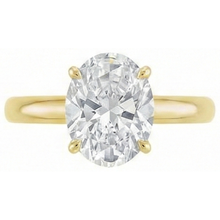 Afbeelding in Gallery-weergave laden, Diamant Solitaire Verlovingsring 4 karaat 14K Geelgoud – profielaanzicht