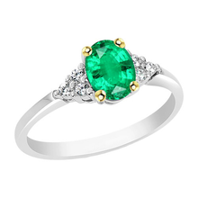 Afbeelding in Gallery-weergave laden, Smaragd Sieraadsteen Ring 2 karaat Bicolor 14K Goud – hoofdaanzicht