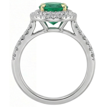 Afbeelding in Gallery-weergave laden, Smaragd Gekleurde Steen Ring 3,50 karaat Bicolor 14K Goud – bovenaanzicht