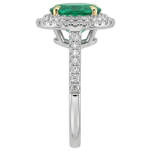 Afbeelding in Gallery-weergave laden, Ovaal Smaragd ring in Bicolor 14K Goud – profielaanzicht
