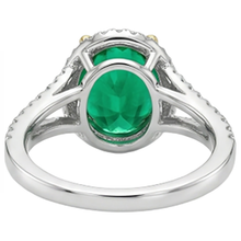 Afbeelding in Gallery-weergave laden, Fijne Smaragd Sieraadsteen Ring 4 karaat Bicolor 14K Goud – achteraanzicht