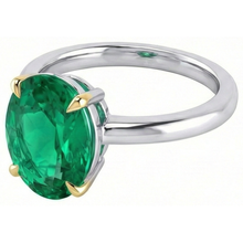Afbeelding in Gallery-weergave laden, Smaragd Edelsteen Ring – zijaanzicht