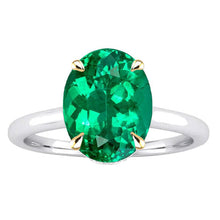 Afbeelding in Gallery-weergave laden, Edelsteen Ring Bicolor 14K Goud met Smaragd – hoofdaanzicht