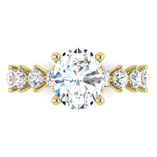 Afbeelding in Gallery-weergave laden, Ovale Echte Diamant Ring Met Accenten Geel Goud