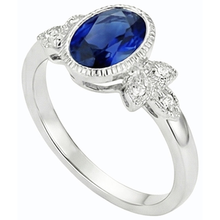 Afbeelding in Gallery-weergave laden, Ovale Natuurlijke echte diamant ( niet in het laboratorium gekweekt )en ring bezel set blauwe saffier 3 karaat antieke stijl goud