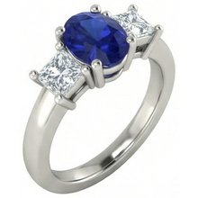 Afbeelding in Gallery-weergave laden, echte princess saffier 2.25karaat ring vooraanzicht