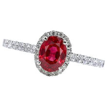 Afbeelding in Gallery-weergave laden, echte round robijn 3.70karaat ring close-up detail