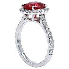 Afbeelding in Gallery-weergave laden, echte round robijn 3.70karaat ring op wit