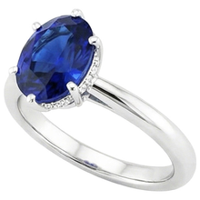 Afbeelding in Gallery-weergave laden, echte oval saffier 2.50karaat ring close-up detail