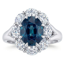 Afbeelding in Gallery-weergave laden, echte oval saffier 3.30karaat ring vooraanzicht