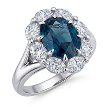 Afbeelding in Gallery-weergave laden, echte oval saffier 3.30karaat ring close-up detail