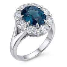 Afbeelding in Gallery-weergave laden, echte oval saffier 3.30karaat ring bovenaanzicht