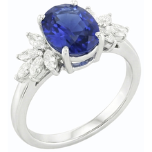 Afbeelding in Gallery-weergave laden, echte oval diamant 3.50karaat ring zijaanzicht