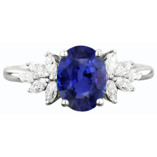 Afbeelding in Gallery-weergave laden, echte oval diamant 3.50karaat ring profielweergave
