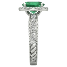 Afbeelding in Gallery-weergave laden, echte round smaragd 3.50karaat ring profielweergave