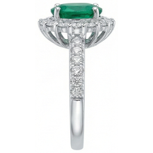 Afbeelding in Gallery-weergave laden, Ovale groene smaragd Natuurlijke echte diamanten ( niet in een laboratorium gekweekt ) edelsteen ring 2.50 karaat witgoud 14K