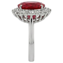 Afbeelding in Gallery-weergave laden, Ovaal Geslepen Rode Robijn IGI GECERTIFICEERDE Edelsteen Met Diamanten Ring Witgoud 14K 10.50 Ct