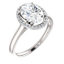 Afbeelding in Gallery-weergave laden, Ovale Echt Diamanten Ring 2,50 Karaat Halo Wit Goud 14K