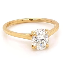 Afbeelding in Gallery-weergave laden, Ovale Echt Diamanten Solitaire Ring 1 Karaat Geel Gouden Sieraden Nieuw