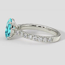 Afbeelding in Gallery-weergave laden, Ovale Paraiba-ring met diamanten band