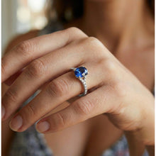Afbeelding in Gallery-weergave laden, echte round diamant 3.75karaat ring met diamantaccenten