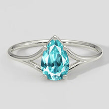 Afbeelding in Gallery-weergave laden, Paraiba-ring met gespleten schacht, 1 ct